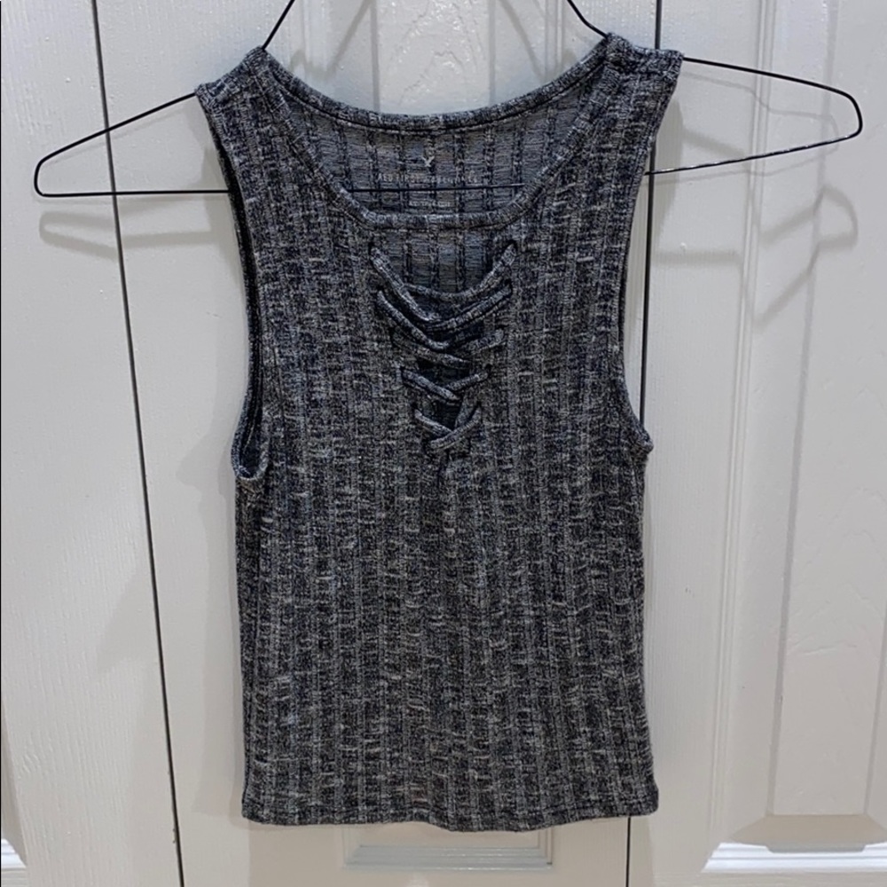 Gray Crossy Tank Top